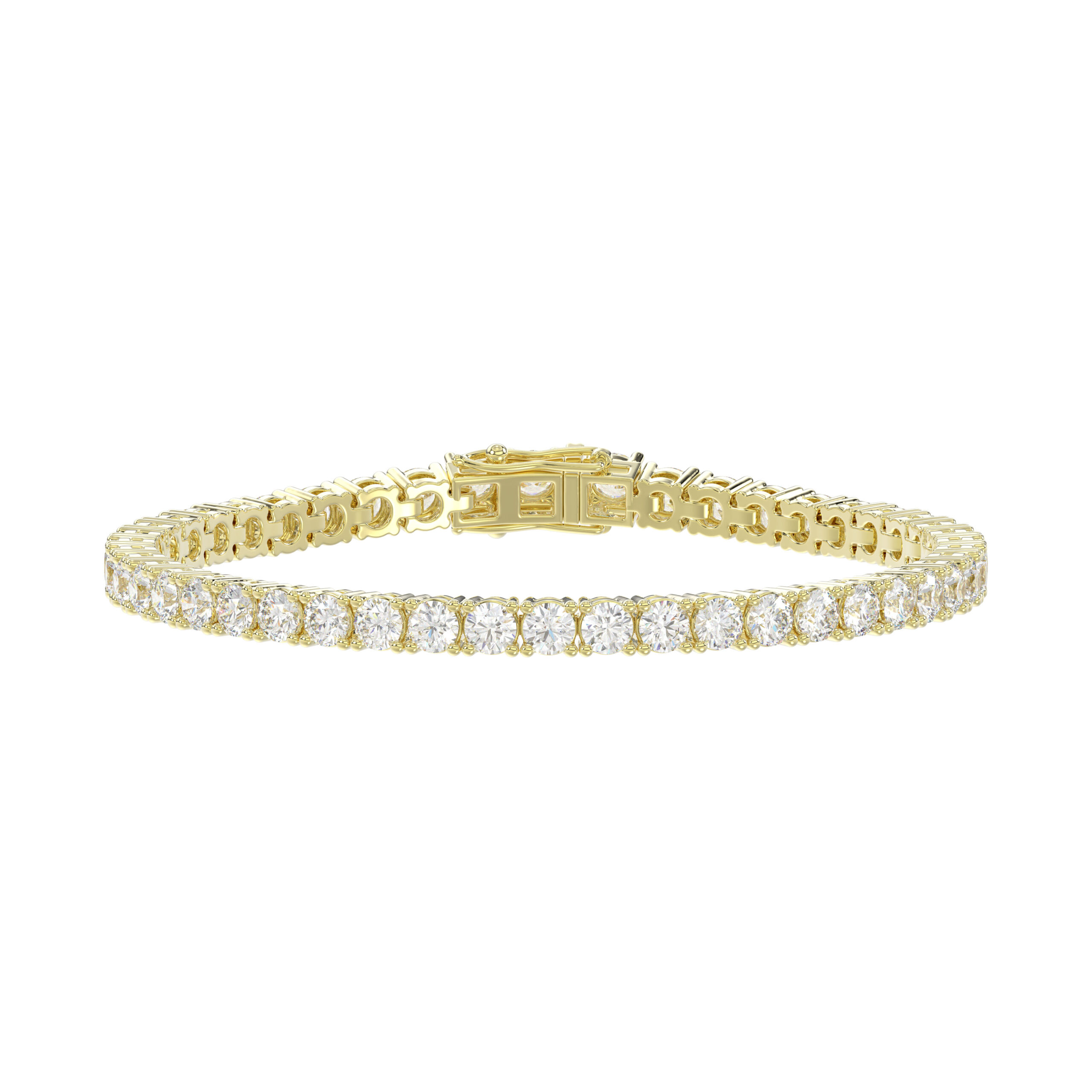18341962_327452Y-58172.jpg LADIES TENNIS BRACELET 3.25CT ROUND DIAMOND 14K YELLOW GOLD - Image 1