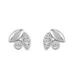 Elegance Ladies Round Diamond Cluster Fashion Earrings In 10K White Gold � Marquise Design