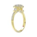 18K YELLOW GOLD 1 1/4CT ROUND/BAGUETTE/OVAL DIAMOND LADIES RING(CENTER STONE OVAL DIAMOND 3/4CT) - Image 4