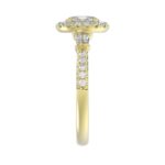 18K YELLOW GOLD 1 1/4CT ROUND/BAGUETTE/OVAL DIAMOND LADIES RING(CENTER STONE OVAL DIAMOND 3/4CT) - Image 6