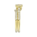18K YELLOW GOLD 1/2CT ROUND/BAGUETTE DIAMOND LADIES BRIDAL SET(CENTER STONE OVAL DIAMOND 3/4CT) - Image 3