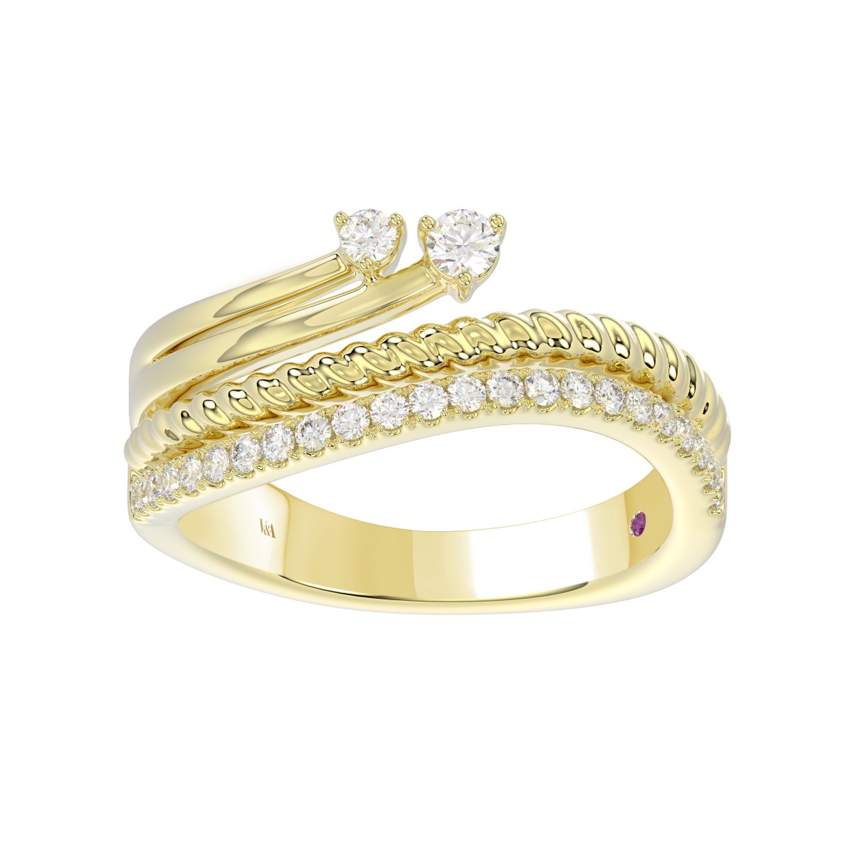18344458_VA25556Y-1201x1201.jpg 18K YELLOW GOLD 1/4CT ROUND DIAMOND LADIES RING - Image 1
