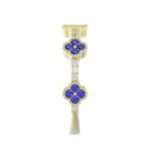 18K YELLOW GOLD 1/4CT ROUND DIAMOND LADIES RING(COLOR STONE SAPPHIRE DIAMOND 1/10CT) - Image 2