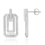 18K WHITE GOLD 7/8CT ROUND DIAMOND LADIES EARRINGS