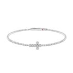 14K WHITE GOLD 1/6CT ROUND DIAMOND LADIES BANGLE