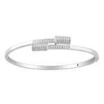 18K WHITE GOLD 5/8CT ROUND DIAMOND LADIES BANGLE