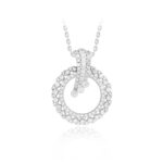 18K WHITE GOLD 3/4CT ROUND DIAMOND LADIES PENDANT WITH CHAIN
