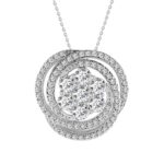 18K WHITE GOLD 7/8CT ROUND DIAMOND LADIES PENDANT WITH CHAIN