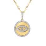 18K YELLOW GOLD 1/2CT ROUND DIAMOND LADIES PENDANT WITH CHAIN