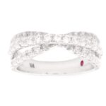 18K WHITE  GOLD 1CT ROUND DIAMOND LADIES FASHION RING