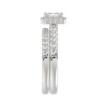 18K WHITE GOLD 1 5/8CT ROUND/PRINCESS DIAMOND LADIES BRIDAL SET(CENTER STONE PRINCESS DIAMOND 3/4CT) - Image 3
