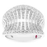 18K WHITE GOLD 1CT ROUND/BAGUETTE DIAMOND LADIES FASHION RING