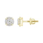LADIES EARRINGS 0.25CT ROUND DIAMOND 10K YELLOW GOLD