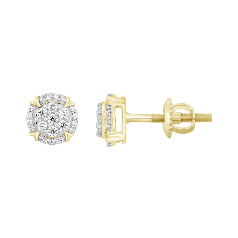 18345237_297583Y-43964.jpg LADIES EARRINGS 0.25CT ROUND DIAMOND 10K YELLOW GOLD - Image 1