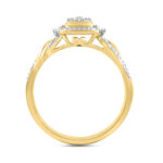 LADIES RING 0.25CT ROUND/BAGUETTE DIAMOND 10K YELLOW GOLD - Image 2