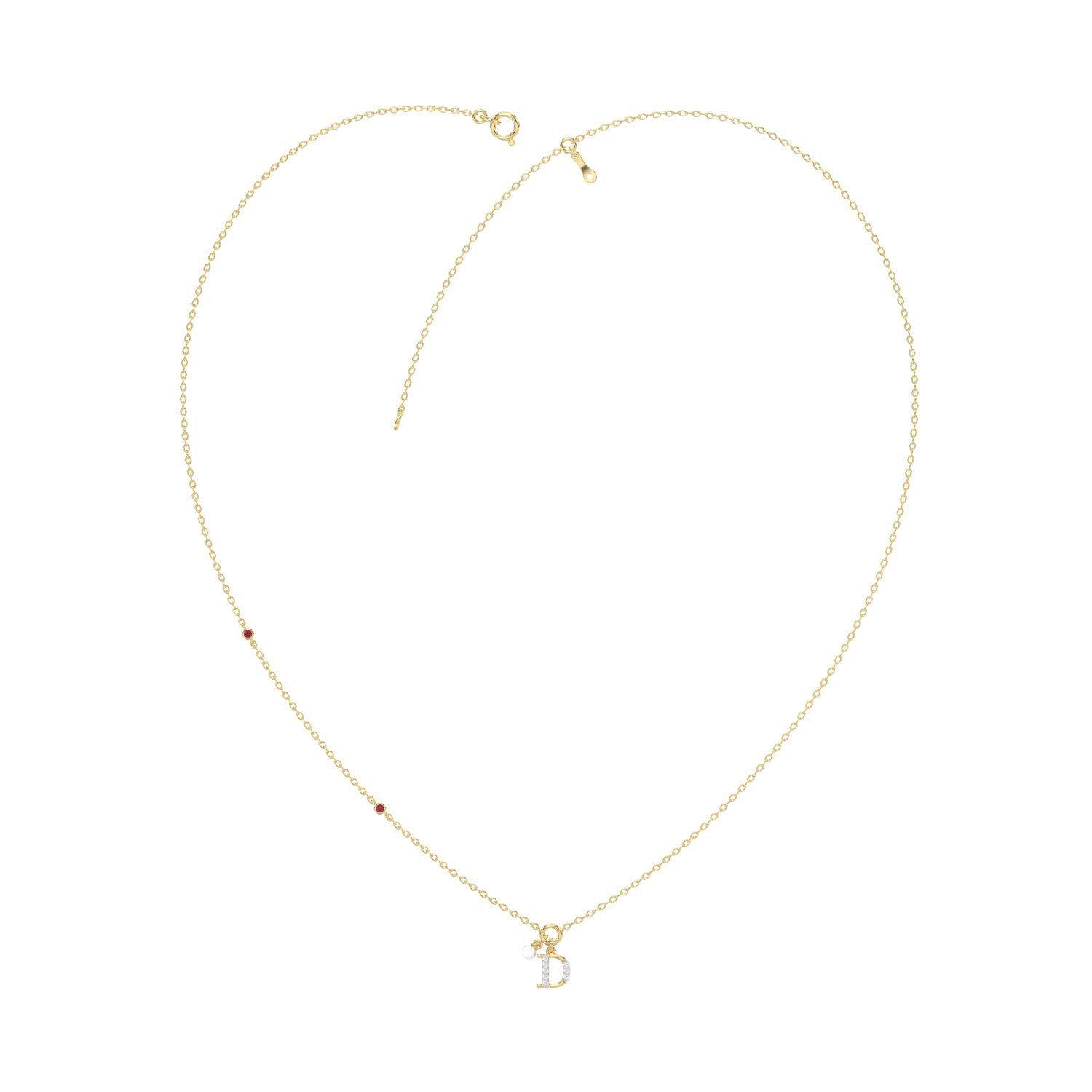 18351445_361211Y-5012496.jpg LADIES NECKLACE 0.10CT ROUND DIAMOND 10K YELLOW GOLD - Image 1