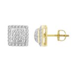 LADIES STUD EARRINGS 0.15CT ROUND DIAMOND 10K YELLOW GOLD