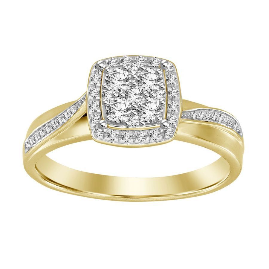 18351721_237854Y-39357.jpg LADIES RING 0.25CT ROUND DIAMOND 10K YELLOW GOLD - Image 1