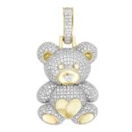MEN'S CHARM 0.75CT ROUND DIAMOND 10K YELLOW GOLD