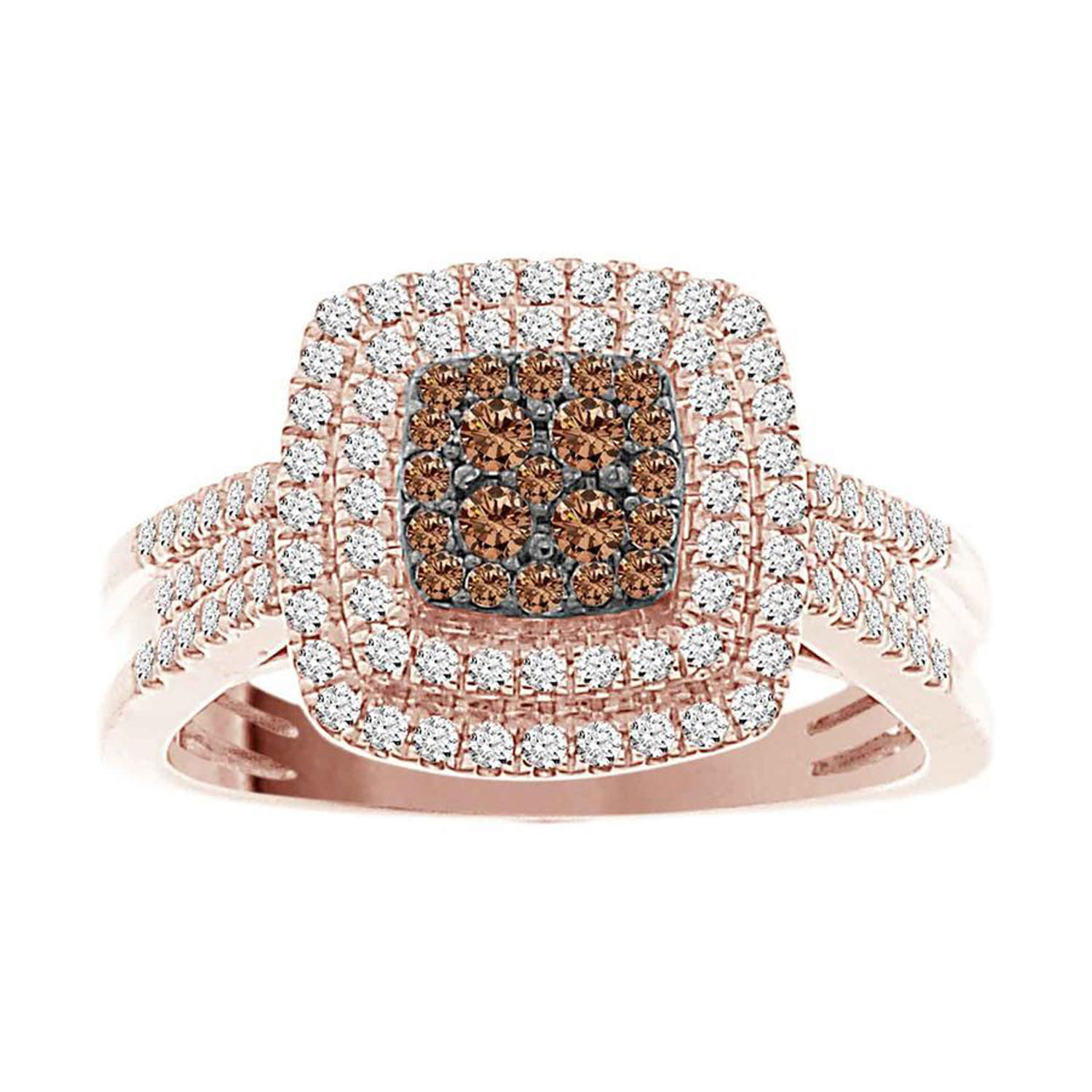 18353333_201238R-A-4944657.jpg LADIES RING 0.55CT ROUND/DARK BROWN DIAMOND 14K ROSE GOLD - Image 1