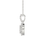 LADIES PENDANT WITH CHAIN 0.10CT ROUND DIAMOND 14K WHITE GOLD - Image 2