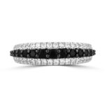 LADIES BAND 1.00CT ROUND/BLACK ROUND DIAMOND 14K WHITE GOLD - Image 3
