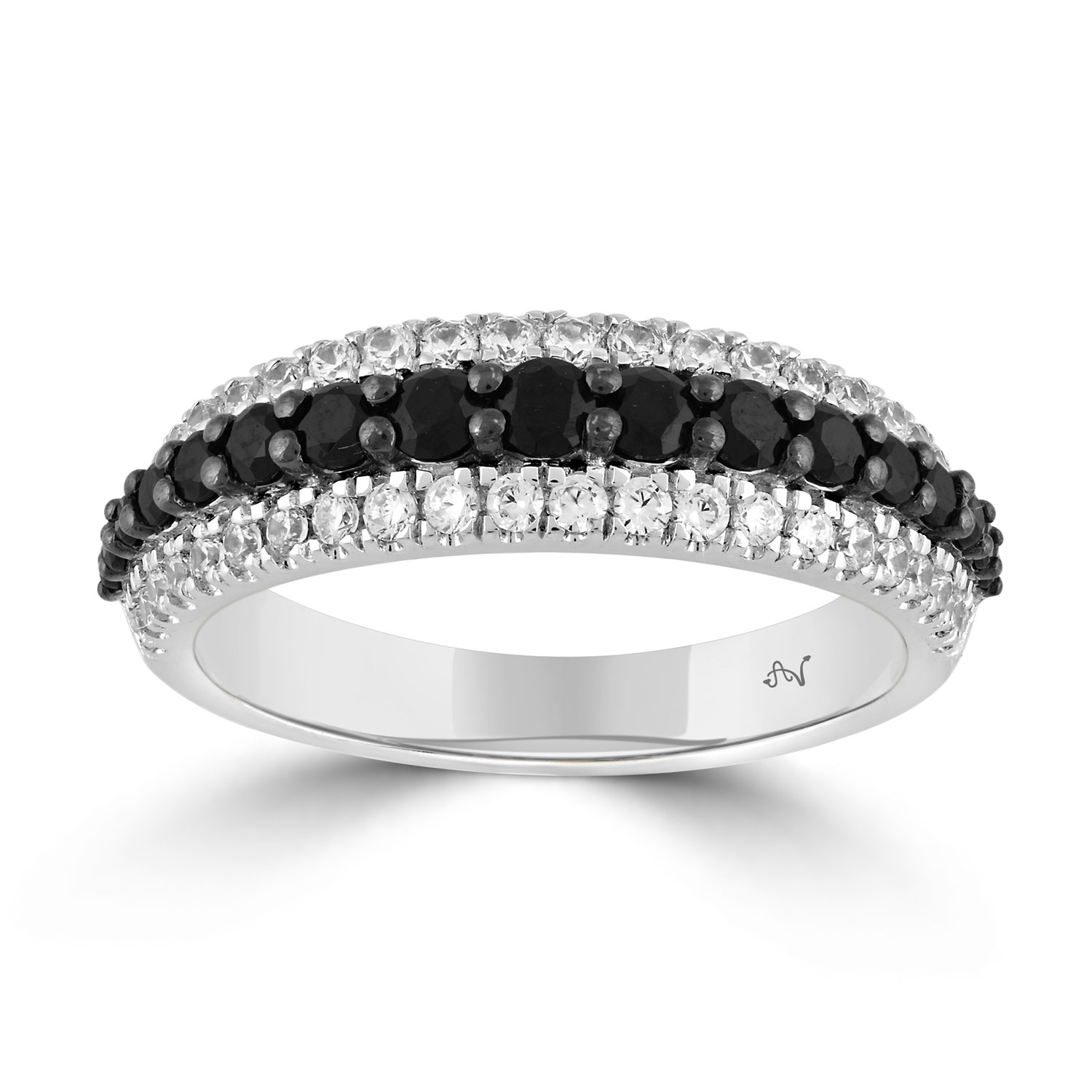 18374107_322273W-BN-4946103.jpg LADIES BAND 1.00CT ROUND/BLACK ROUND DIAMOND 14K WHITE GOLD - Image 1