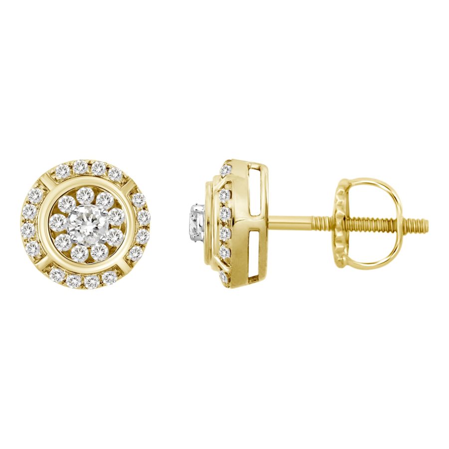 18449213_250781Y-29575.jpg MEN'S STUD EARRINGS 1.00CT ROUND DIAMOND 10K YELLOW GOLD - Image 1