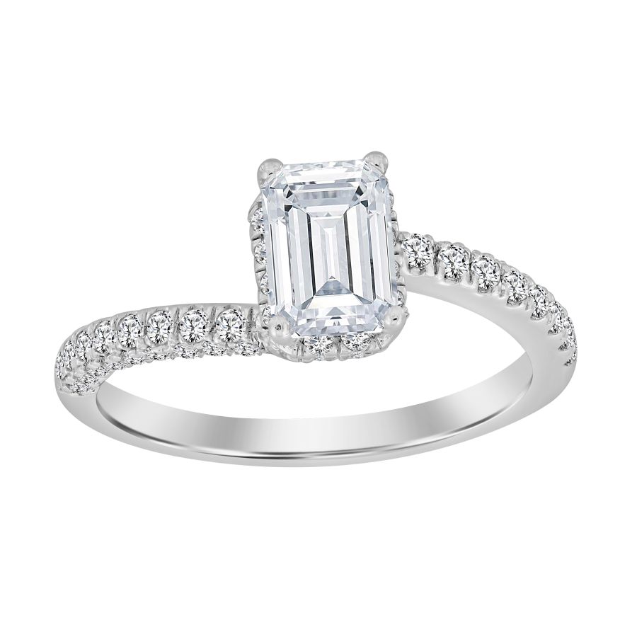 18449369_284193W-A-32543.jpg LADIES RING 1.25CT ROUND/EMERALD DIAMOND 14K WHITE GOLD - Image 1