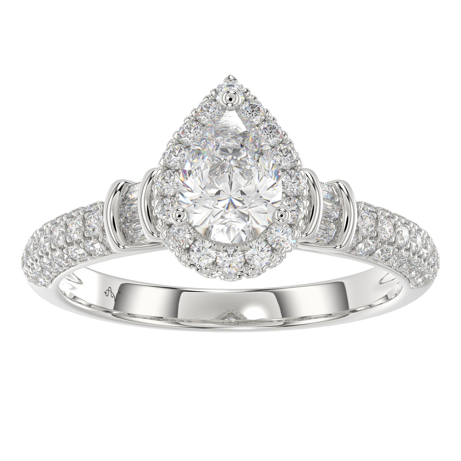 18449390_286245W-A-32656.jpg LADIES RING 1.25CT ROUND/BAGUETTE DIAMOND 14K WHITE GOLD (SI QUALITY) - Image 1