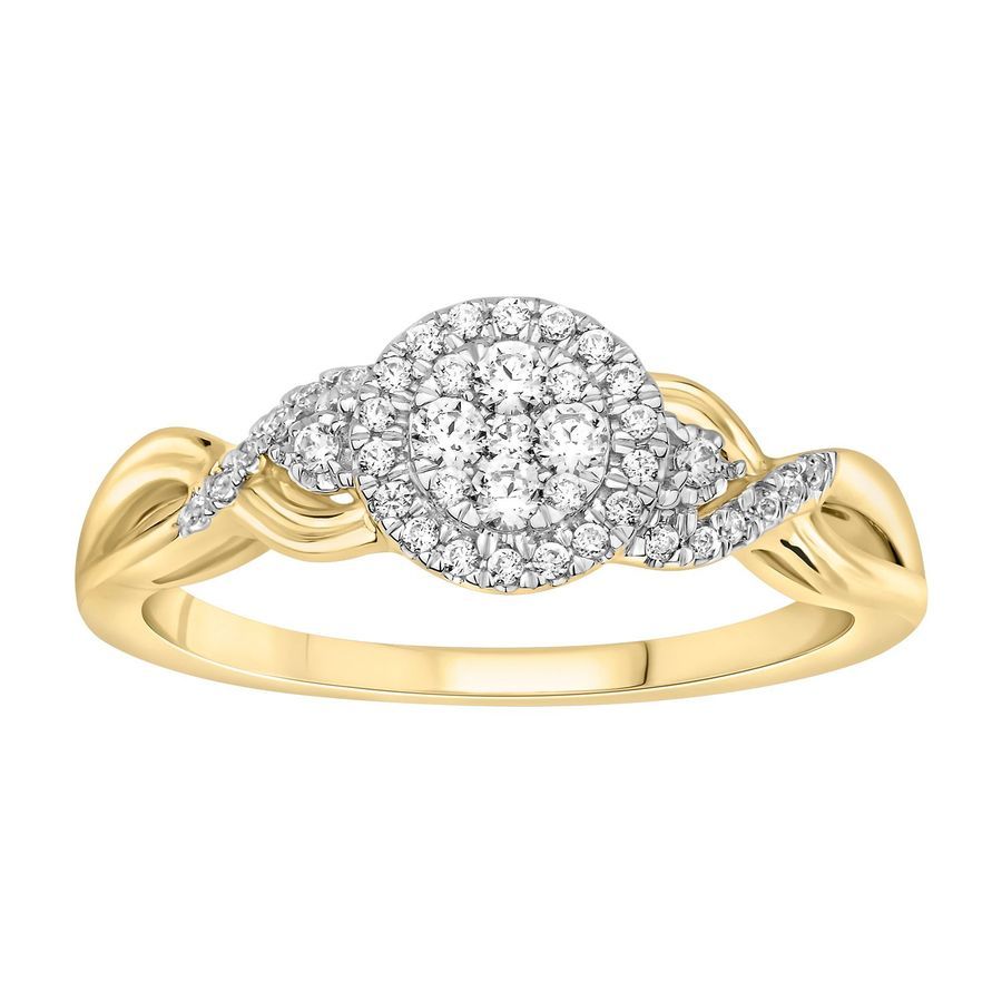 18453522_232031Y-32144.jpg LADIES RING 0.25CT ROUND DIAMOND 10K YELLOW GOLD - Image 1
