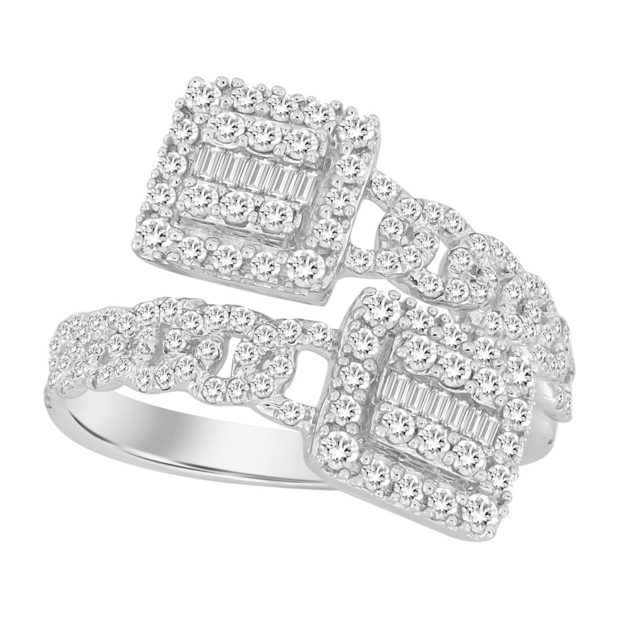 18453546_267867W-32517.jpg LADIES RING 0.75CT ROUND/BAGUETTE DIAMOND 10K WHITE GOLD - Image 1