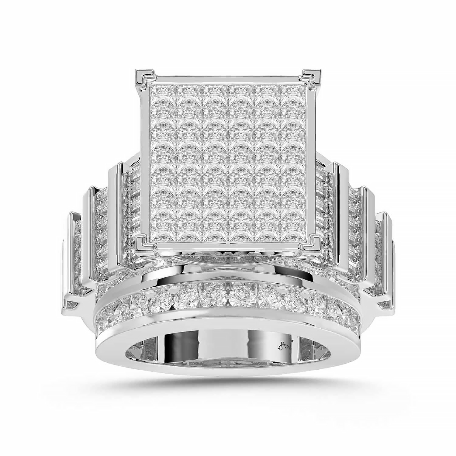 18453585_78859W-32834.jpg LADIES RING 4.00CT ROUND/PRINCESS/BAGUETTE DIAMOND 10K WHITE GOLD - Image 1