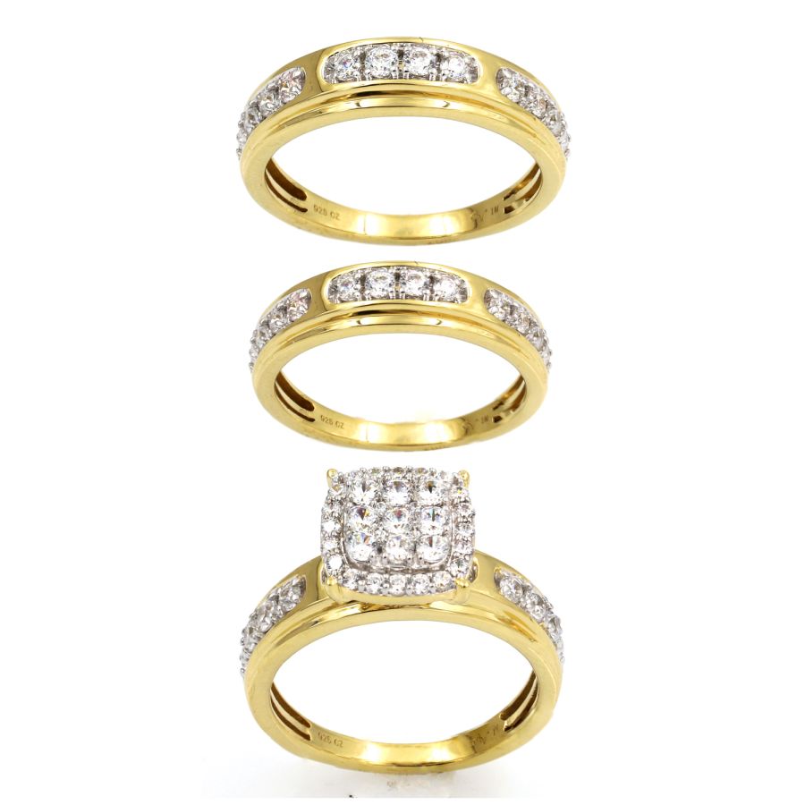 18453859_285817Y-43448.jpg TRIOS SET 1.50CT ROUND DIAMOND 10K YELLOW GOLD - Image 1