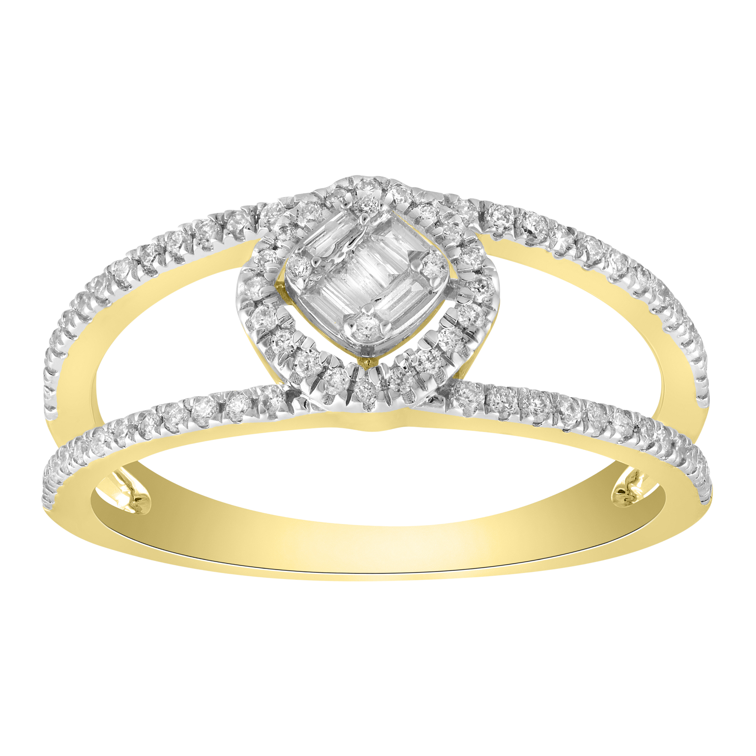 18454097_322849Y-A-53576.jpg LADIES BAND 0.33CT BAGUETTE/ROUND DIAMOND 14K YELLOW GOLD - Image 1