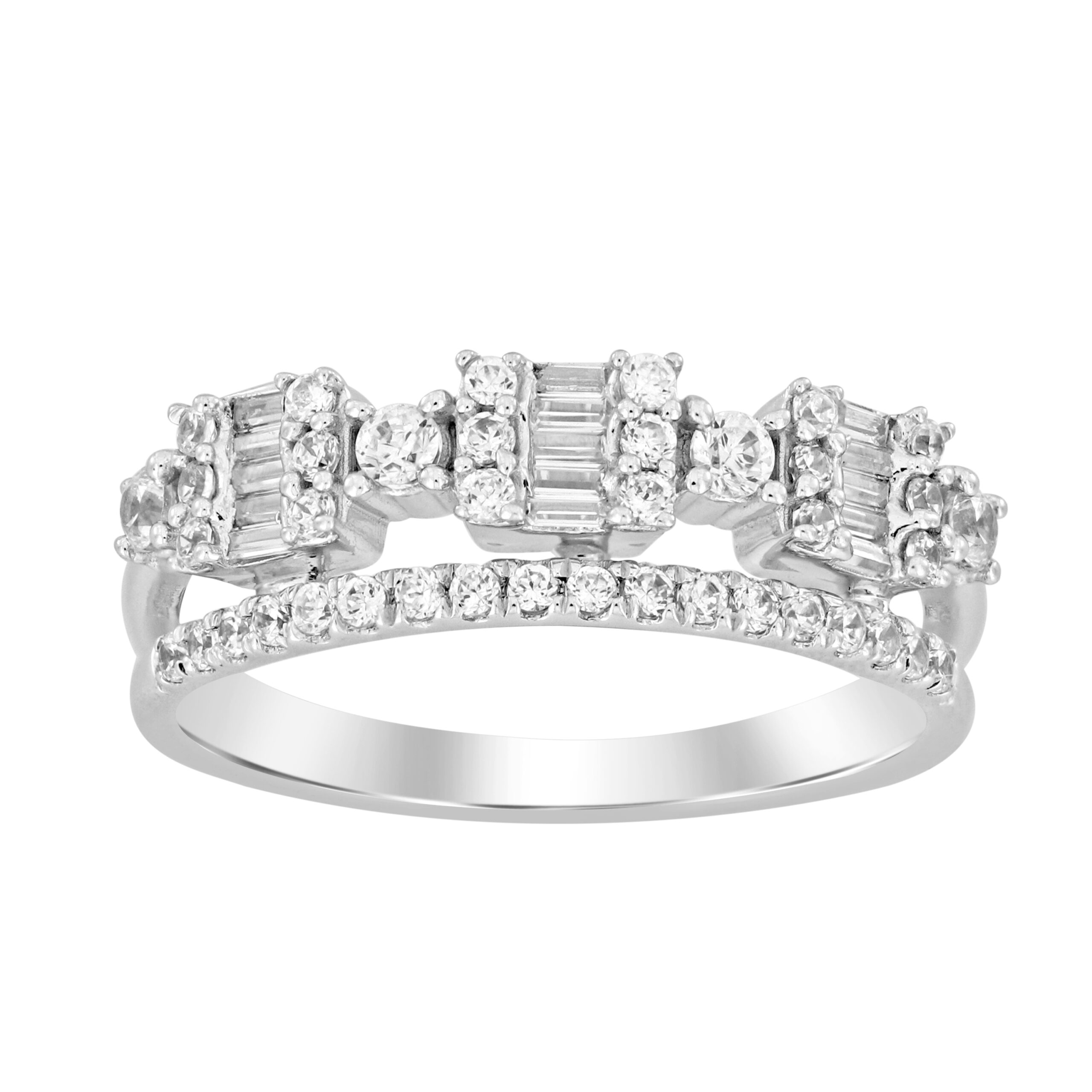18454138_286495W-A-57975.jpg LADIES BAND 0.50CT ROUND/BAGUETTE DIAMOND 14K WHITE GOLD - Image 1