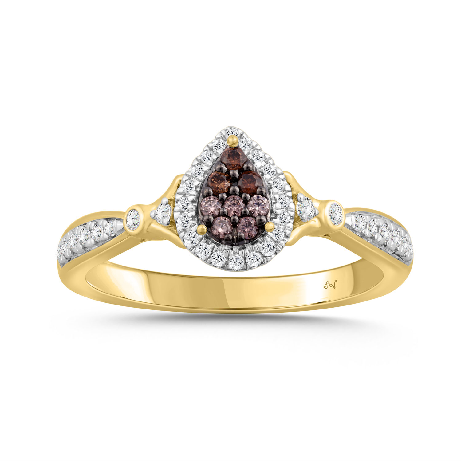 18454990_351192Y-4961173.jpg LADIES RING 0.25CT ROUND/DARK BROWN DIAMOND 10K YELLOW GOLD - Image 1