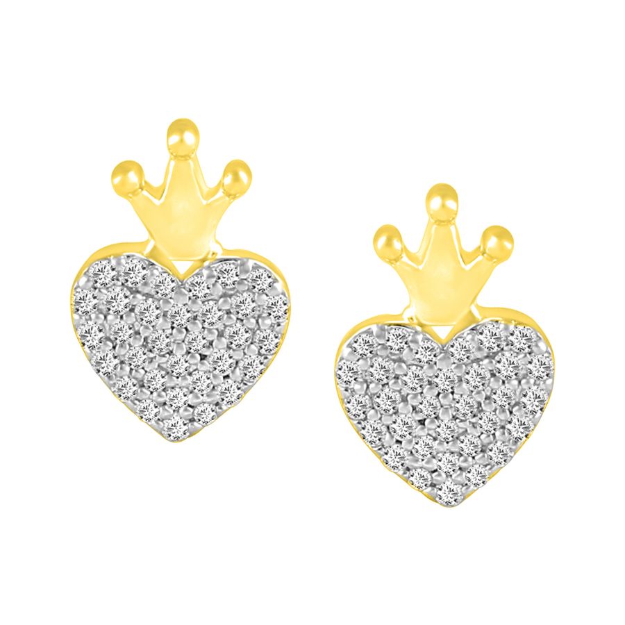 18459898_285094Y-29054.jpg LADIES EARRINGS 0.15CT ROUND DIAMOND 10K YELLOW GOLD - Image 1