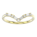10K Yellow Gold 0.16Ct Ladies Fashion Ring Featuring Sparkling Round And Baguette Diamonds. A Timeless And Elegant Jewelry Piece Designed For Daily We