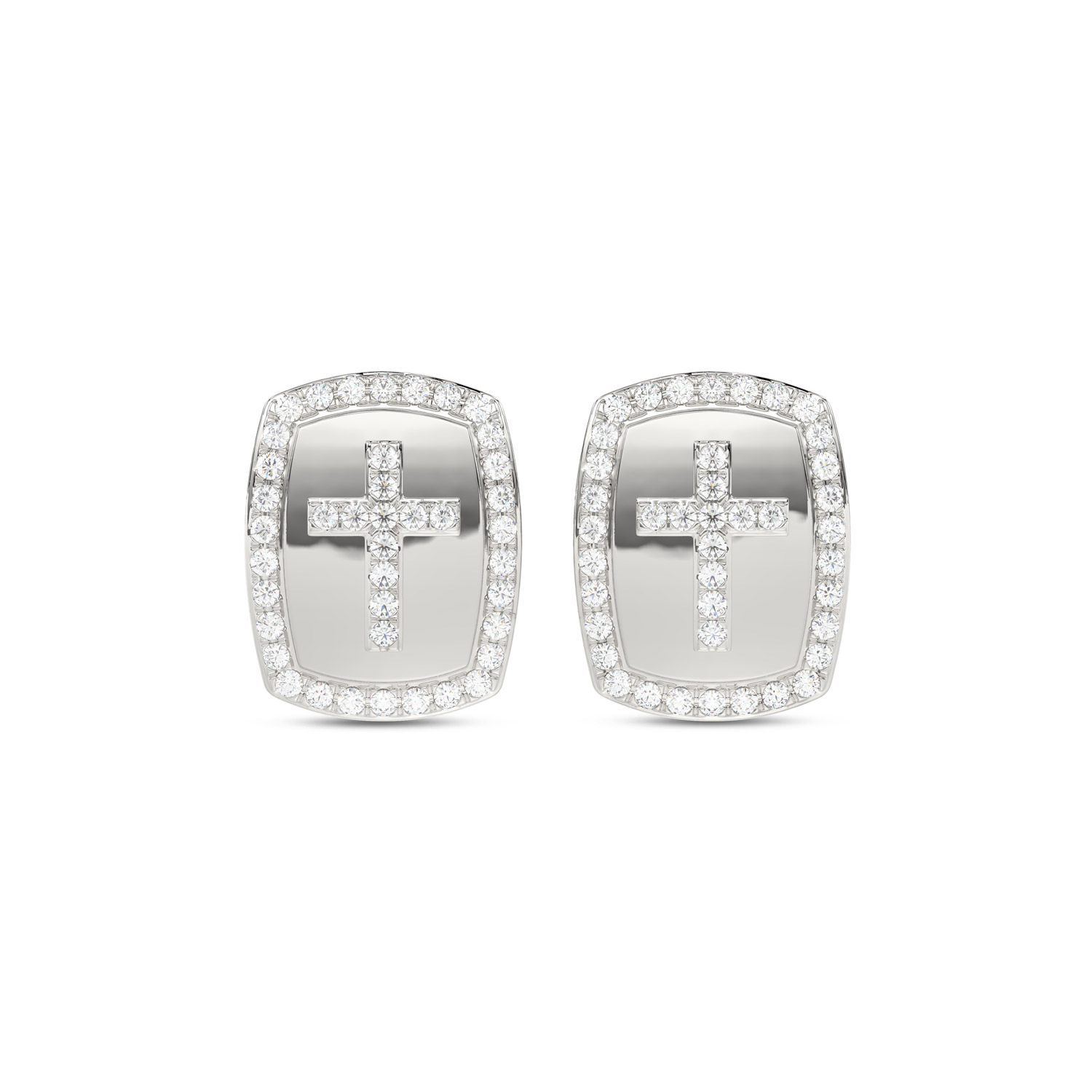 18703029_336817W-SS.jpg 0.25CT Round Diamond Cross Earrings For Women In Sterling Silver Fashion Jewelry - Image 1