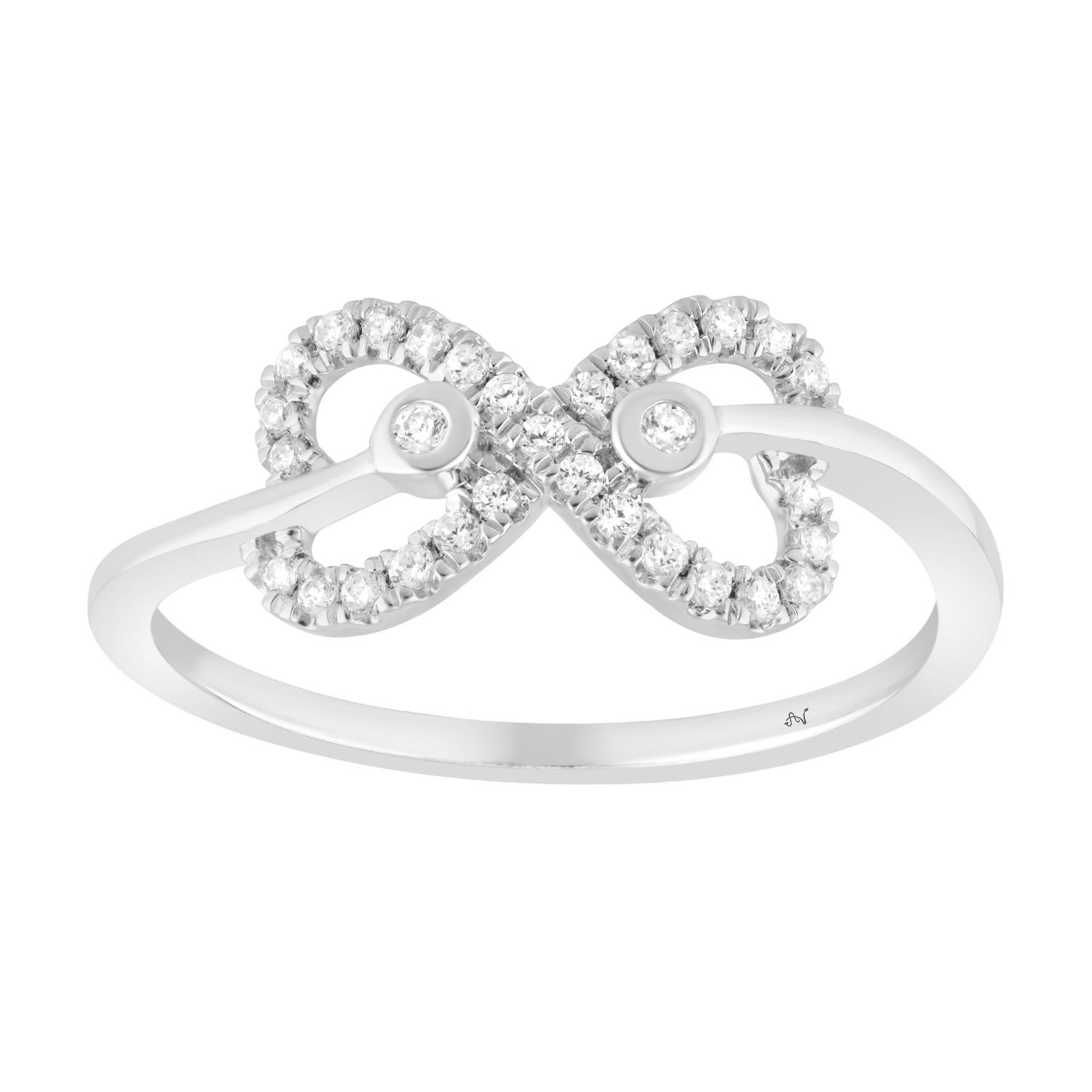 18703592_358230W-SS.jpg 0.15CT Round Diamond Infinity Ring For Women In Sterling Silver Fashion Jewelry - Image 1