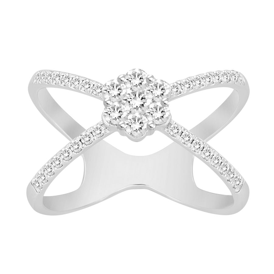 18710074_232002W-38803.jpg LADIES FASHION RING 0.50CT ROUND DIAMOND 14K WHITE GOLD - Image 1