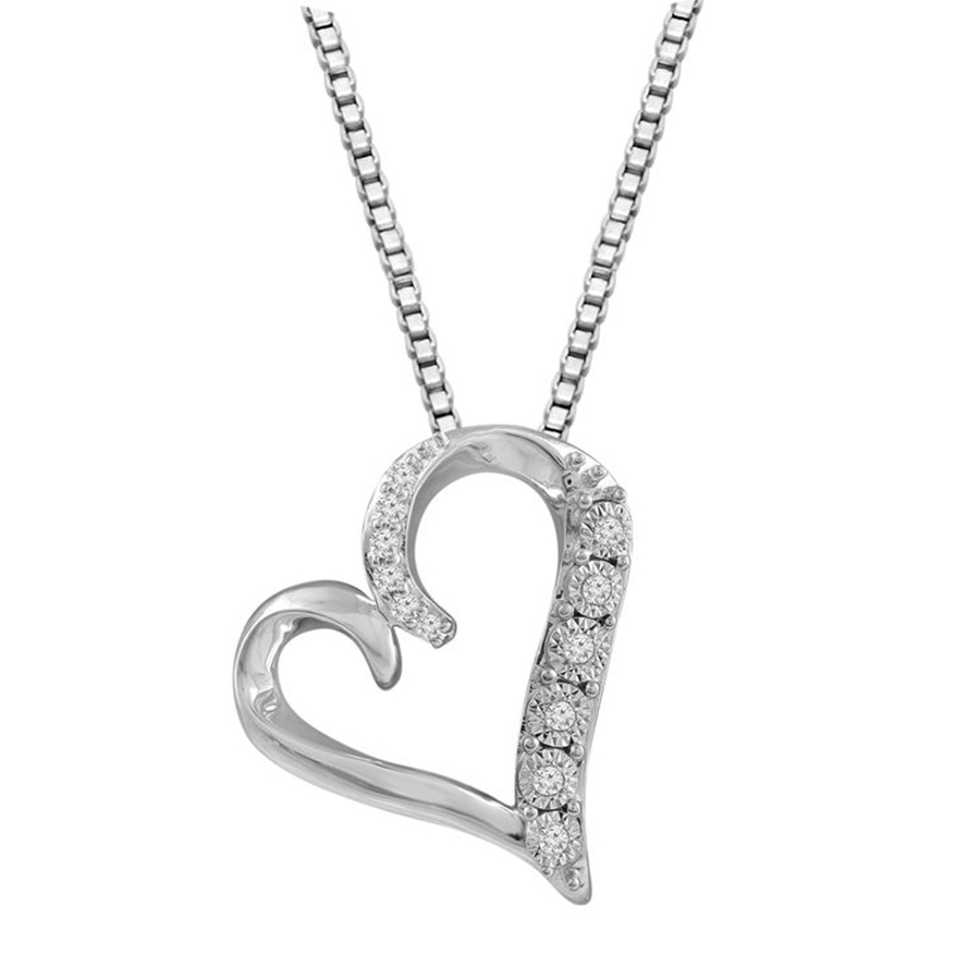18898958_232079W-38836.jpg LADIES PENDANT 0.10CT ROUND DIAMOND 10K WHITE GOLD - Image 1