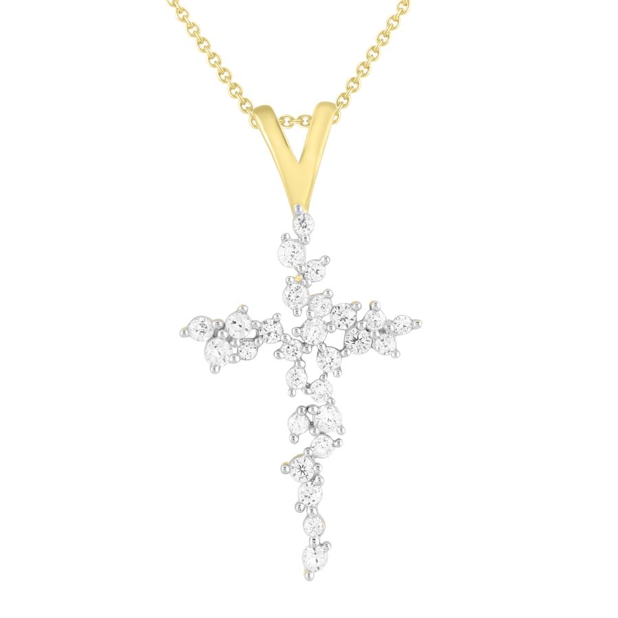 18898981_242877Y-39930.jpg LADIES PENDANT WITH CHAIN 0.25CT ROUND DIAMOND 10K YELLOW GOLD - Image 1