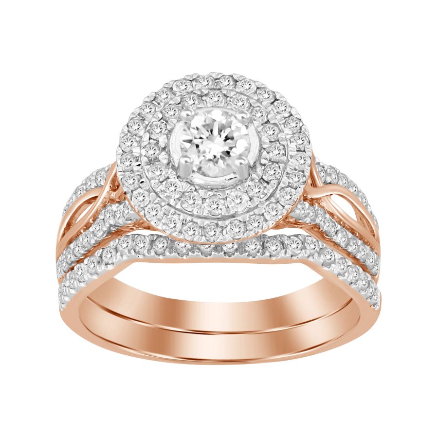 18981308_203133R.jpg LADIES BRIDAL SET 1.00CT ROUND DIAMOND 14K ROSE GOLD (CENTER STONE 0.20CT ROUND DIAMOND) - Image 1