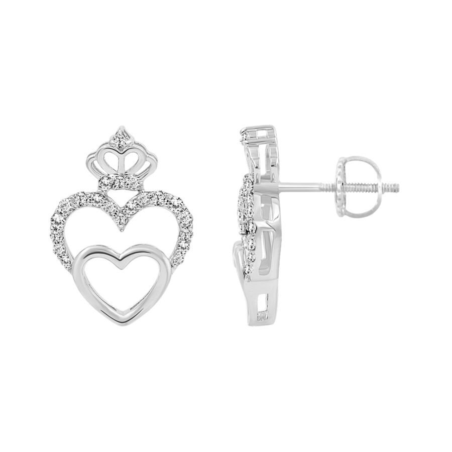 18981369_286031W.jpg LADIES EARRINGS 0.15CT ROUND DIAMOND 10K WHITE GOLD - Image 1