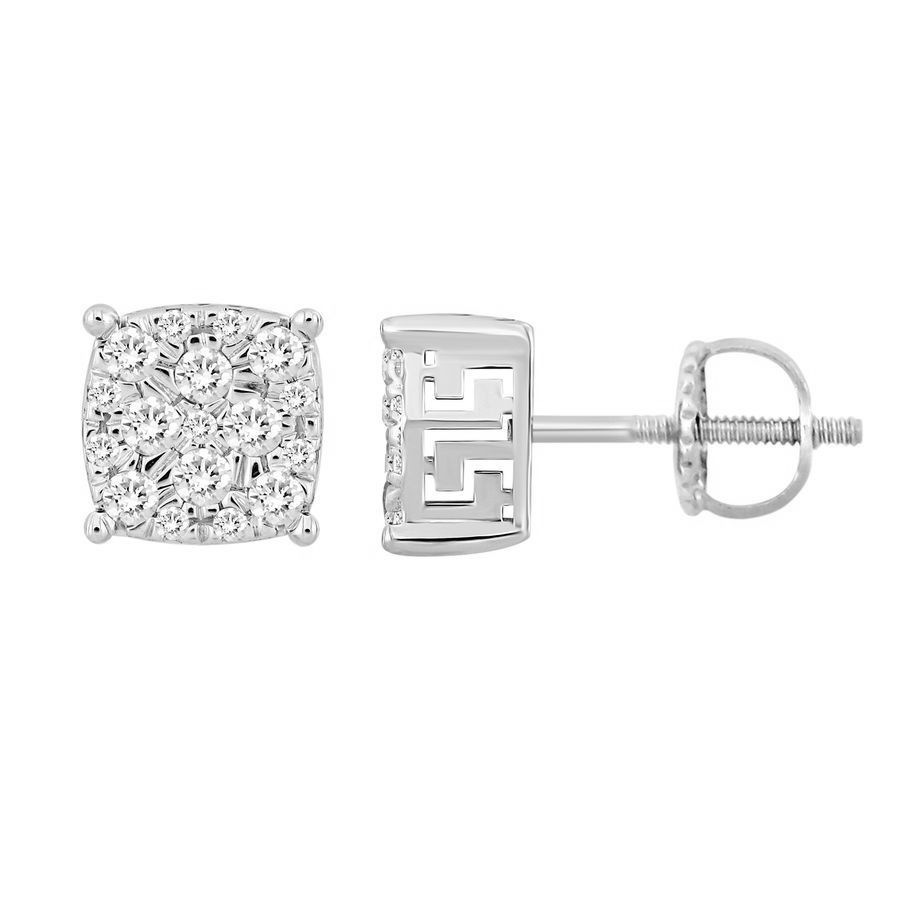 18981399_243763W.jpg LADIES EARRING 0.50CT ROUND DIAMOND 10K WHITE GOLD - Image 1