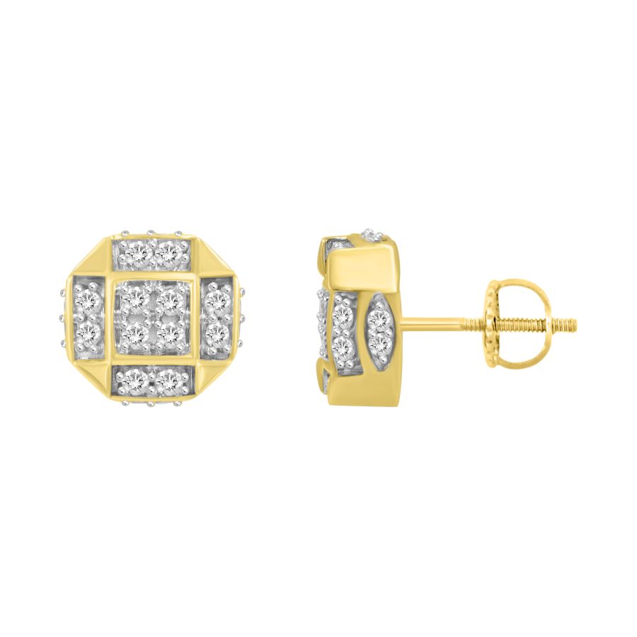 18981489_272398Y.jpg LADIES STUD EARRINGS 0.75CT ROUND DIAMOND 10K YELLOW GOLD - Image 1