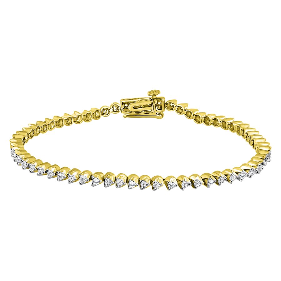 18981786_79932Y.jpg LADIES BRACELET 1.25CT ROUND DIAMOND 10K YELLOW GOLD - Image 1