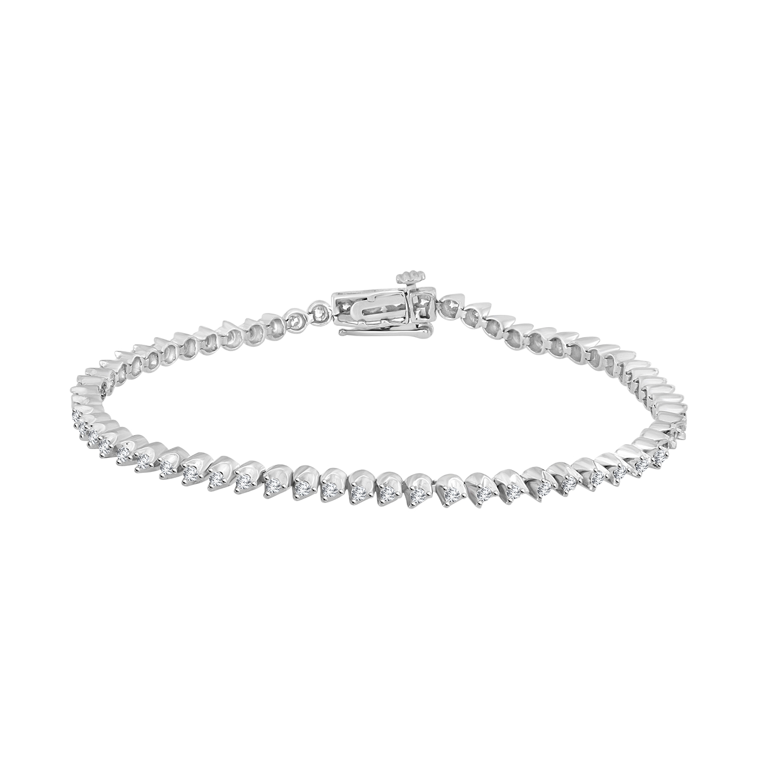 18981789_219701W.jpg LADIES BRACELET 1.00CT ROUND DIAMOND 14K WHITE GOLD - Image 1